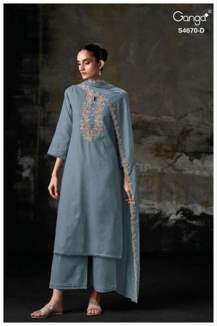 Ganga piyasha 4670 best wholesaler of dress materials in surat